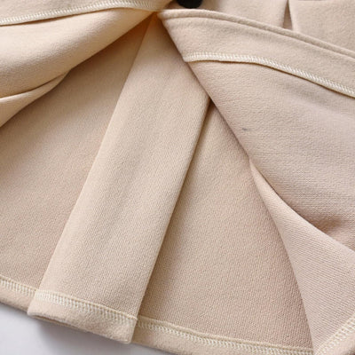USKIDKK Toddler Baby Girl Clothes Jacket Coat Long Sleeve Solid Color Buttons Dress Coat Fall Winter Outfit (Beige,1-2T)