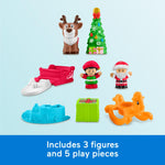 Fisher-Price Little People Toddler Toys Christmas Wonderland Gift Set with Santa Elf & Reindeer Figures for Ages 1+ Years