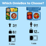 OmieBox Bento Box for Kids - Insulated Bento Lunch Box with Leak Proof Vacuum Insulated Food Jar - 3 Compartments, Two Temperature Zones (Blue Sky)