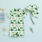 Newbgclo Infant Baby Boy Girl One Piece Swimsuit Long/Short Sleeve Zipper Bathing Suit Toddler Rash Guard Swimwear Sunsuit (D-A Green, 2-3 Years)