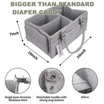 XUANGUO Baby Diaper Caddy Organizer with Handle - Gender Neutral Nursery Storage Bin Basket - Portable Tote Bag - Car Organizer - Newborn Essentials - Grey