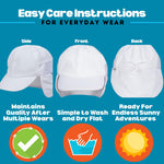 SwimZip Sun Hat with Neck Flap | UPF 50+ Protection for Baby, Toddler, and Kids White