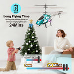 XIKOTEC Remote Control Helicopter, RC Helicopter Toy for Kids, 2.4GHz RC Plane with LED Lights, RC Flying Toy, Easy to Fly Indoor/Outdoor, Gifts Toys for Kids Beginners 8+ (Blue)