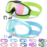 Vvinca Kids Goggles with Comfort Fabric Strap, Kids Swim Goggles Wide View Anti-Fog/UV No Leaking Swimming Goggles for 3-14