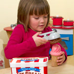 Melissa & Doug Scoop and Stack Ice Cream Cone Wooden Magnetic Pretend Play Food Set, Preschool Toy Play Ice Cream Set, Pretend Food, Toy for Toddlers and Kids Ages 3+ - FSC-Certified