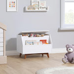 UTEX Kids Toy Box, Wooden Toy Chest, Kids Storage Organizer Bench with Front Book Storage Area for Boys and Girls, Children's Furniture, White