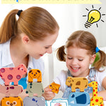 Vaiheng Toys for Toddlers 1-3, Montessori Toys for 1 2 3 4 Year Old Boys & Girls, Toy Age 2-4 0-2 Kids Baby, 1 2 3 Year Old Girls Boys Gifts, Wooden Animal Blocks Stacking Education Puzzles Toy