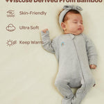 Momcozy Baby Pajamas Onesie for Boys & Girls, 0-24M, Temp-Sensing 2-Way Zipper Sleepers, Footed Rompers, 2-Pack for Newborns & Toddlers