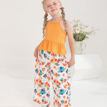Toddler Clothes 2t 3t Girl Summer Clothes Kids Cute Yellow Halter Crop Tops High Waist Flower Pants Toddler Girl Summer Outfits Children Clothing Set