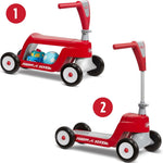 Toddler Scooter or Ride On Baby Toys, Radio Flyer Scoot 2 Scooter, for Ages 1-4, Red Ride On Toys