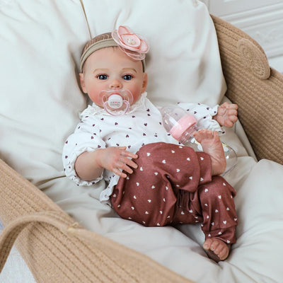 Lifelike Reborn Baby Dolls - 18 Inch Realistic Newborn Baby Dolls Girl, Real Life Baby Dolls with Soft Weighted Body, Real Baby Reborn Gift with Accessories for 3+ Years Old Kids