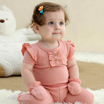 ZAVBABY Newborn Baby Girls Bodysuits Rib Summer Infant Clothes Outfit Set 9-12 Month
