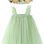 BGFKS Layered Tulle Tutu Dress for Toddler Girls,Baby Girl Rainbow Tutu Princess Skirt Set with Flower Headband.