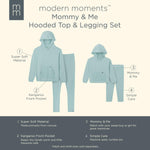 Modern Moments by Gerber Toddler Girls' Mommy and Me Hooded Waffle Sweater Knit Top and Legging Set, Medium Sky, 2T