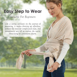 MISSWISDOM Baby Wraps Carrier, Baby Carrier Wrap Newborn Sling 7-35lbs, Baby Wearing Wrap Newborn Wrap Carrier, Baby Sling Carriers for Newborn and Infant, Beige
