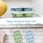 Baby Food Freezer Tray with Lid 2 Pack, Silicone Nibble Tray, Fruit Feeder Teether, Breastmilk Popsicle Mold, Food Storage Container, Ice Cube Maker for Homemade Baby Meals