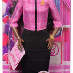 Barbie Careers Doll & Accessories, Future Leader with Dark Brown Hair Wearing Outfit with 2 Golden Bracelets & “B” Pin, Includes Sticker for Kids
