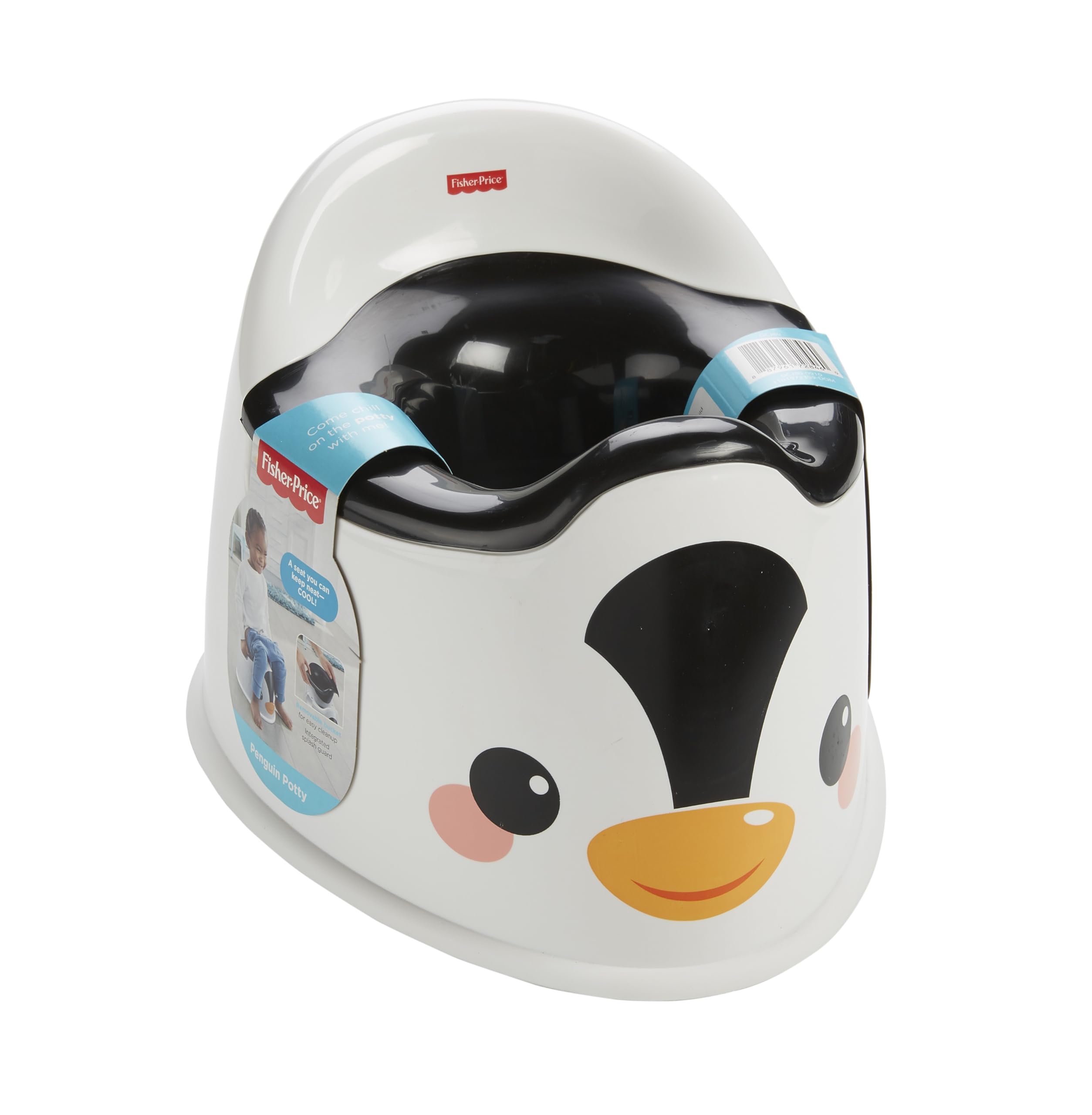 Fisher-Price™ Toddler Toilet Penguin Potty Training Seat, Portable Chair with Handles for Kids and Removable Bowl