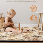 Blissful Diary Baby Play Mats for Floor, 50x50 Playpen Mat, Thick Cushioning Padding Foam Playmat for Baby and Toddlers Infants, Non-Slip & Machine Washable, Earth Tones Design