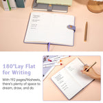 FLYING EAGLE Aesthetic Diary for Girls Women Cute Hardcover Teen Journals Waterproof Daily Diary for Writing with Bookmark, Metal Snap, 100GSM Thick Paper 3 Mixed Pages Grid+To Do List+Blank, Purple