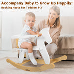 Belleur Rocking Horse for Kids 1-3 Years Old, Wooden Rocking Toy for Toddlers with Removable Fence for Indoor & Outdoor Activities, Baby Horse Riding Toy for Birthday & Visit Gifts
