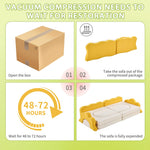 Karl home Kids Couch 12PCS, Modular Kids Play Couch, Indoor Multifunctional Foam Toddler Sofa with Flower Shape, Sectional Convertible Sofa Imaginative Furniture Play Set for Playroom, Yellow & White