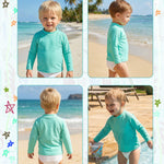 babygoal Baby Lake Blue Long Sleeve Rash Guard Shirt with UPF 50+ Sun Protection for Baby Toddler Boy & Girl Beach Pool Swimming SY04-6-12M-B