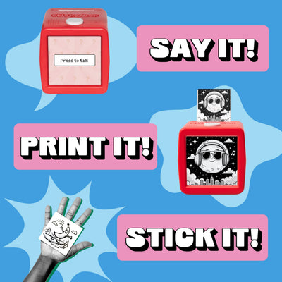 Stickerbox – Voice-Powered Custom Sticker Printer Maker | Ink-Free Thermal Printing Machine | BPA & BPS-free & Kids Safe AI | School Art Gift Stuff for Teens | Mini Sticker Printer for Kids Ages 5+