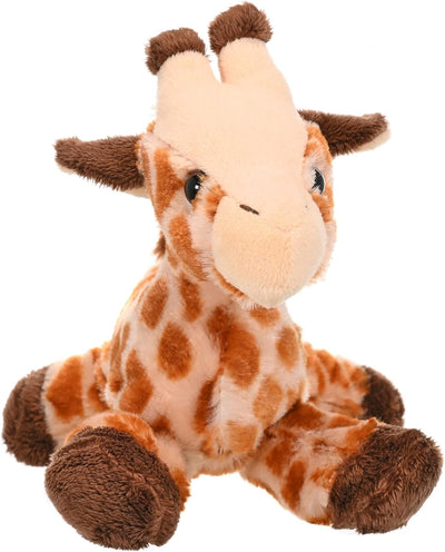 Plush giraffe toy on a white background