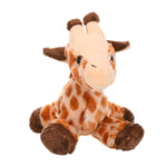 Plush giraffe toy on a white background