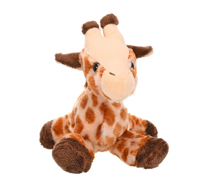 Plush giraffe toy on a white background