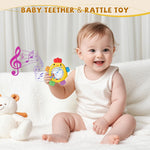 Easter Baby Teething Toy for Babies Over 3 Months, BPA-Free Silicone Teether, Teething Relief & Fun Play with Rattle, Perfect Baby Easter Basket Stuffers & Baby Toys