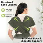 KeaBabies Baby Wrap Carrier - All in 1 Original Baby Carrier Newborn to Toddler Sling, Easy to Wear, Hands Free Bonding, Lightweight, Breathable Infant Wraps (Forest)