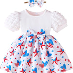 Rosibel Baby Girl Dress Newborn Summer Clothes Casual Puff Sleeve Infant Dresses Cute Outfit for Kids 6M-3T