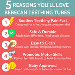 Bebecan Teething Sticks for Babies 36+ Months – Super Soft Silicone Teething Aids, Infant Oral Soothing Relief Back Molars, Multicolor 6-Pack