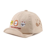 Cotton Baby Baseball Caps - Infant Toddler Sun Cap for Boys & Girls - Spring/Summer Outdoor Hat (3-18 Months, Embroidery Animals, Beige)