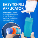 Boon Yuvi Sunscreen Applicator for Kids - Refillable and Spill Proof Kids Sunscreen Applicator with Soft Foam Sponge - Summer and Vacation Essentials - 3 Oz Travel Size - 1 Count