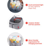 Skip Hop Diaper Caddy Organizer with Touch Sensor Night Light Nursery Style Oat