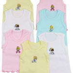 ToBeInStyle Girls' 4 Pack Ruffle Hem Tank Tops - Baby - 0-3 Months