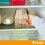 Priver - Breast Milk Freezer Storage Containers, 2 pack - Breastfeeding Essential in Organization and Storage for Milk & Baby Bottles, Reusable Freezer Organizer Bins, 5.2’’ W x 9.3" L x 4.2" H