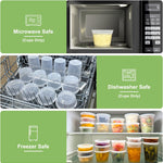 60 Sets (120-Piece) Deli Containers with Lids, 32/16/8 oz X 20 Set Each, Leak-Proof & BPA Free Airtight Takeout Plastic Food Storage Containers for Soup, Freezer/Microwave/Dishwasher Safe