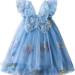 NNJXD Baby Girl Tulle Dress Casual Flower Embroidery Toddler Dresses