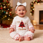 My First Christmas Baby Girl Outfit Santa Long Sleeve Romper Jumpsuit Onesie Christmas Newborn Girl Outfits Clothes