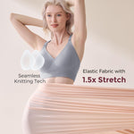 Momcozy Nursing Bras for Breastfeeding, Ribbed Maternity Bra with Racerback, Soft Stretchy Nursing Sports Bra for Yoga Gray