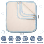 Zopeal 32 Pcs Flannel Cloth Baby Wipes Reusable Dispenser Washable Soft Natural Unbleached Baby Face Cloth Wipes 8 Colors Outer Stitching 8 x 8 Inches