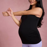 Motherhood Maternity Women's Over The Belly Ribbed Biker Pregnancy Workout Shorts, Sweet Lavender, Small