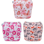 ALVABABY Large Cloth Swim Diaper 3pcs Baby/Toddler/Infant Snap Reusable Adjustable Swimming Diaper Baby Boy and Girl 3ZSWY62A