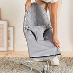 BabyBjörn Bouncer Bliss, Light Gray, Woven, Petal Quilt | 2-in-1 Adjustable Baby Bouncer Seat and Toddler Chair, Newborn to Toddler (8-29 lbs), 4 Positions, Lightweight & Portable