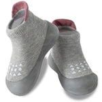 Hstyle Baby Sock Shoes Toddler Walking Shoes Infant Non-Slip Slippers Soft Rubber Sole Sneakers for Baby Boys Girls 12-18 Months Grey