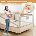 BabyAlly Quick Assembled Bed Rail for Baby, Foldable Toddlers Bed Rails, Height Adjustable Bed Rail Guard, Steady and Safty for King Size Bed (2 Sides 78.7"+1 Side 74.8'')